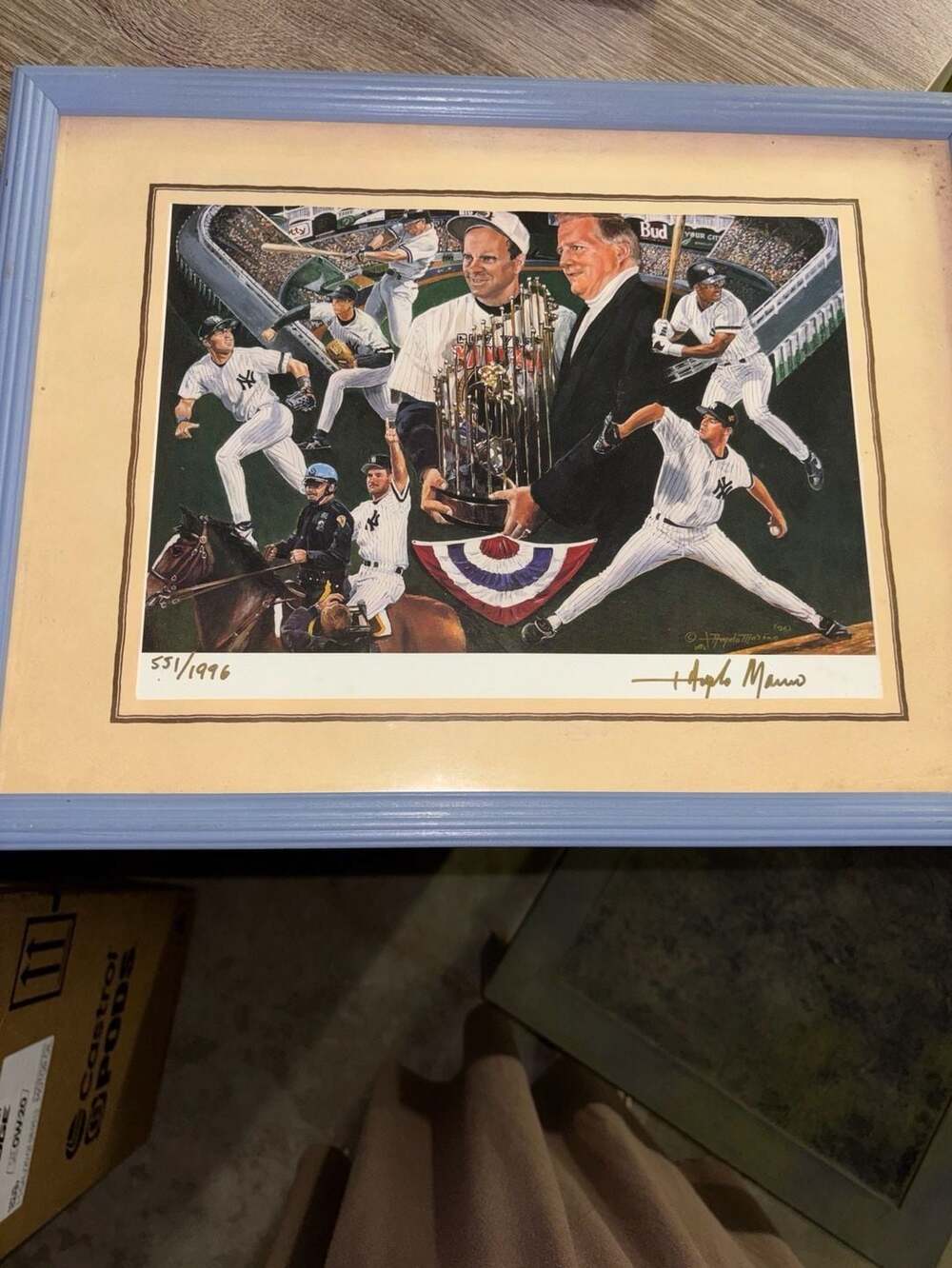 Angelo Marra Signed 1996 NY Yankees World Series Champ Lm’d Ed.  Print #551/1996